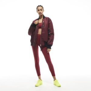 Kurtka Damskie Reebok VB Oversized Bomber Bordowe PL 58PEJLS